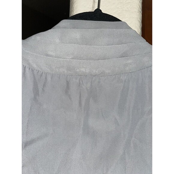 Lauren Conrad Cardigan Long Sleeve Women's large Gray Open Chiffon Sheer Trim - Picture 7 of 11